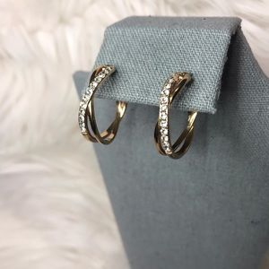 Fossil Rose Gold Hoop Twist Earrings